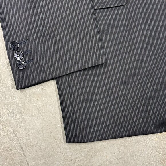 Salvatore Fazzari Ermenegildo Zegna Trofeo Suit Pinstripe Blue Wool 40 R 32x28 - Picture 3 of 13